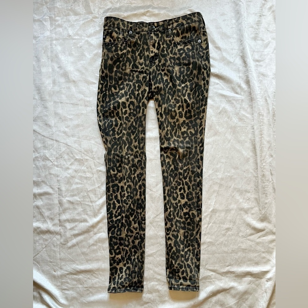 Big Star Leopard Print Mid Rise Skinny Jeans